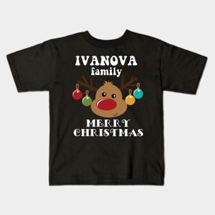 Family Christmas - Merry Christmas IVANOVA family, Family Christmas Reindeer T-shirt, Pjama T-shirt Kids T-Shirt